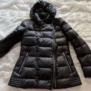 Lucky brand black down jacket with hood